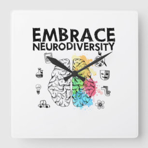 Reloj Cuadrado Adopción de la neurodiversidad Autismo Conciencia