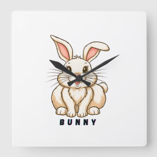 Reloj Cuadrado Adorable Bunny Cute
