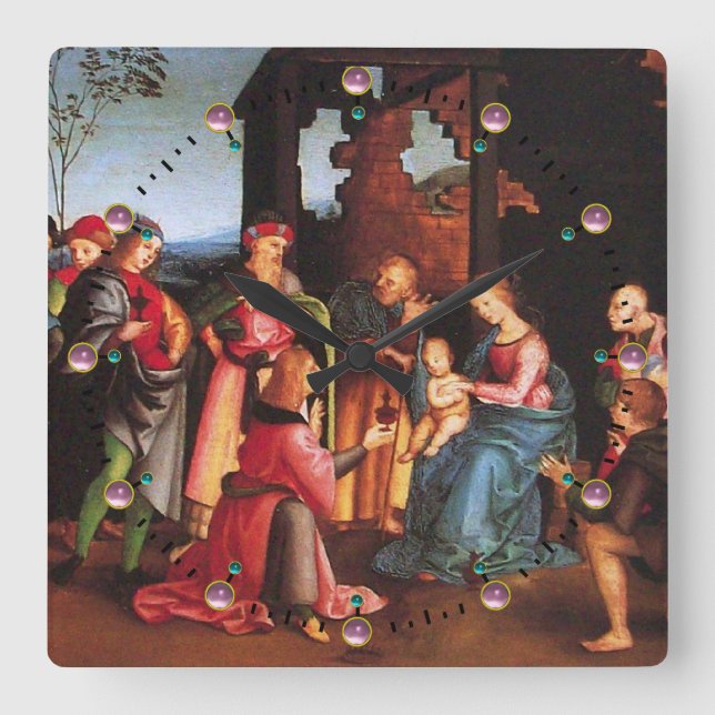 RELOJ CUADRADO ADORACIÓN DEL MAGI (Anverso)