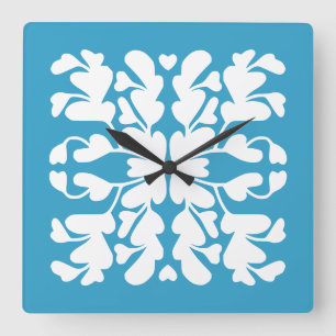Reloj Cuadrado adorno de pavo real