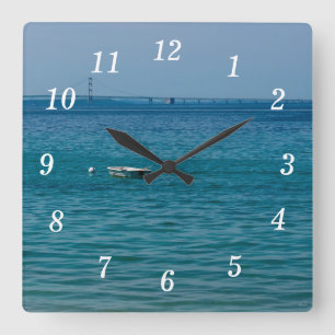 Reloj Cuadrado Afloat at Mackinac Wall Clock