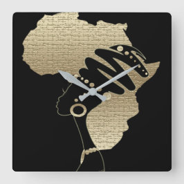 Reloj Cuadrado África en oro