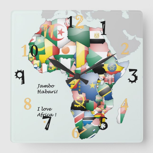 Reloj Cuadrado África Hakuna Matata Amo África  (Anverso)