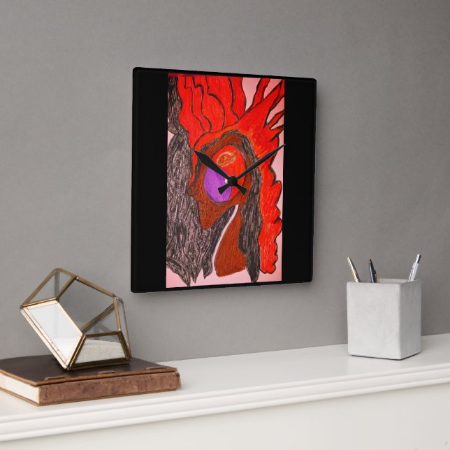 Reloj Cuadrado African Phoenix Rising  (Oficina)