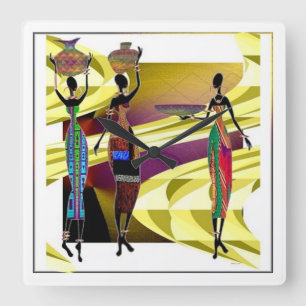 Reloj Cuadrado Africano Festiva