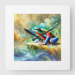 Reloj Cuadrado Agile Frog 310724AREF150 - Watercolor