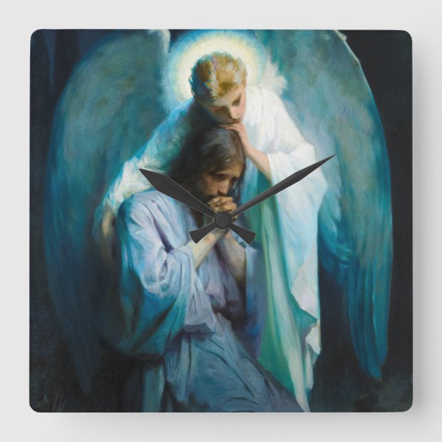 Reloj Cuadrado Agonía en el jardín, 1898 por Frans Schwartz (Anverso)