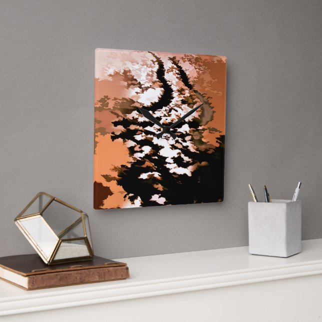 RELOJ CUADRADO AGUA ABSTRACTA (Oficina)