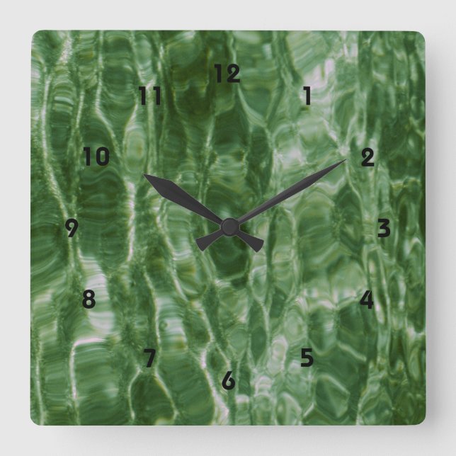 Reloj Cuadrado Agua verde (Anverso)