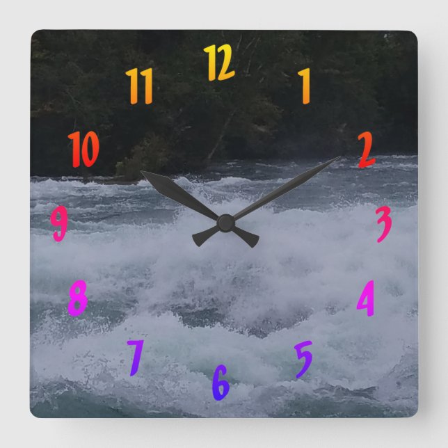 Reloj Cuadrado Aguas Furiosas del Niágara (Anverso)