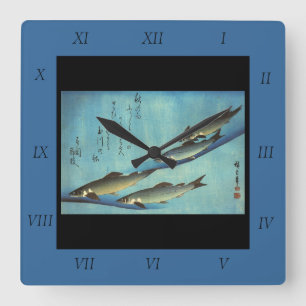 Reloj Cuadrado Ai (trucha) - Impresión de pescado japonés a color