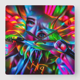 Reloj Cuadrado Aichmofobia: Vivid Surreal Art