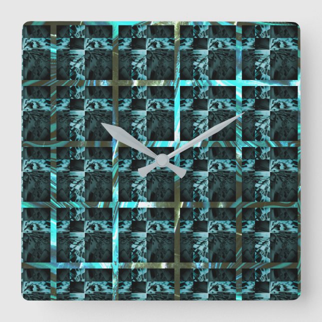 Reloj Cuadrado ¿Ajedrez, cuadrados o imagen diferentes bajo la re (Anverso)