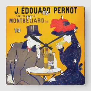 Reloj Cuadrado Ajenjo, vintage fino de Leonetto Cappiello