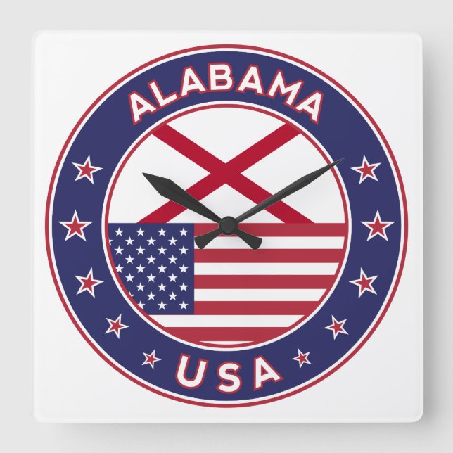 Reloj Cuadrado Alabama (Anverso)