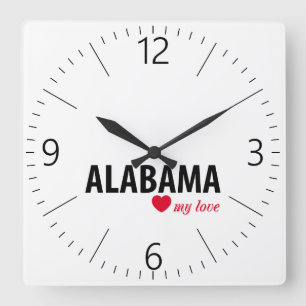 Reloj Cuadrado Alabama mi amor