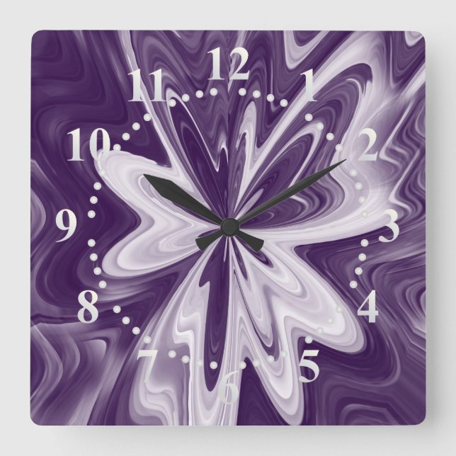 Reloj Cuadrado alas de mariposa (Anverso)