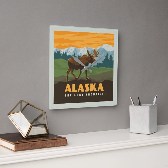Reloj Cuadrado Alaska | Frontier Moose (Oficina)