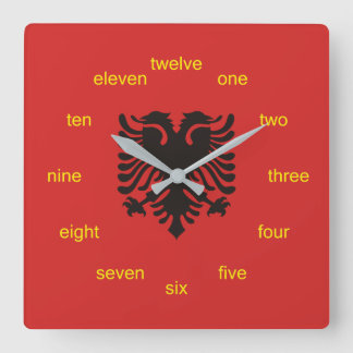 Reloj Cuadrado Albanian Flag Totally Square Wall Clock