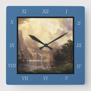 Reloj Cuadrado Albert Bierstadt Among the Sierra Nevada Mountains