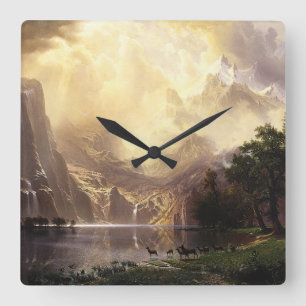 Reloj Cuadrado Albert Bierstadt entre las montañas de Sierra Neva