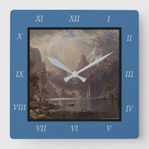 Reloj Cuadrado Albert Bierstadt's Lake Tahoe, impresión de lienzo