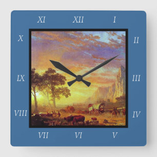 Reloj Cuadrado Albert Bierstadt's The Oregon Trail, 1869 Canvas P