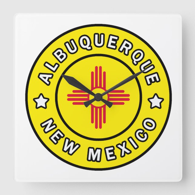 Reloj Cuadrado Albuquerque Nuevo México (Anverso)