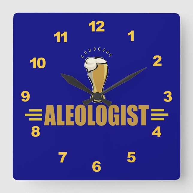 Reloj Cuadrado Ale divertida y cerveza (Anverso)
