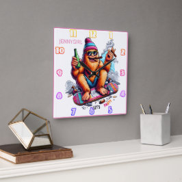 Reloj Cuadrado Alegre estar de fiesta con amigos