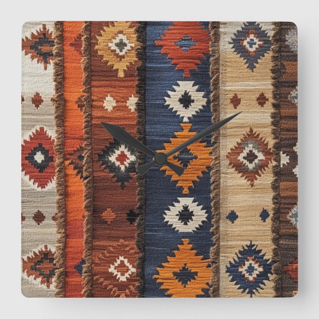 Reloj Cuadrado Alfombra turca (Anverso)