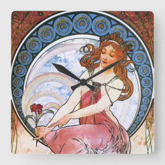 Reloj Cuadrado Alfons Mucha: Musa de pintura