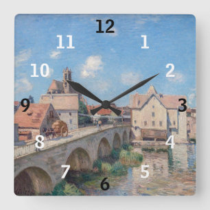 Reloj Cuadrado Alfred Sisley - El Puente de Moret