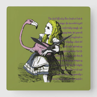 Reloj Cuadrado Alice in Wonderland | Flamingo Croquet
