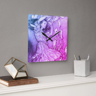 Reloj Cuadrado Alice In Wonderland Lewis Carroll Rackham