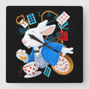 Reloj Cuadrado Alice In Wonderland  - White Rabbit
