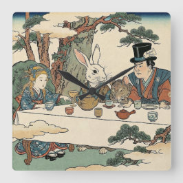 Reloj Cuadrado Alice Lost in Japan | Ukiyo-e Mad Tea Party