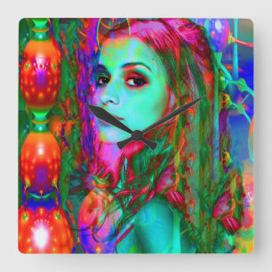 Reloj Cuadrado Alicia en el país de las maravillas