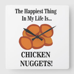 Reloj Cuadrado Alimento Rápido De Nugget De Pollo Divertido Nugge