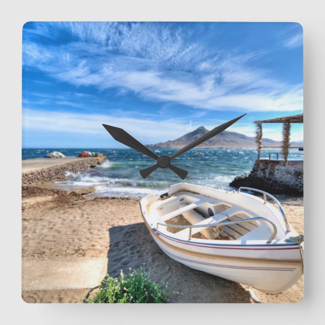 Reloj Cuadrado Almería, La Isleta Del Moro | Mar Mediterráneo (Anverso)