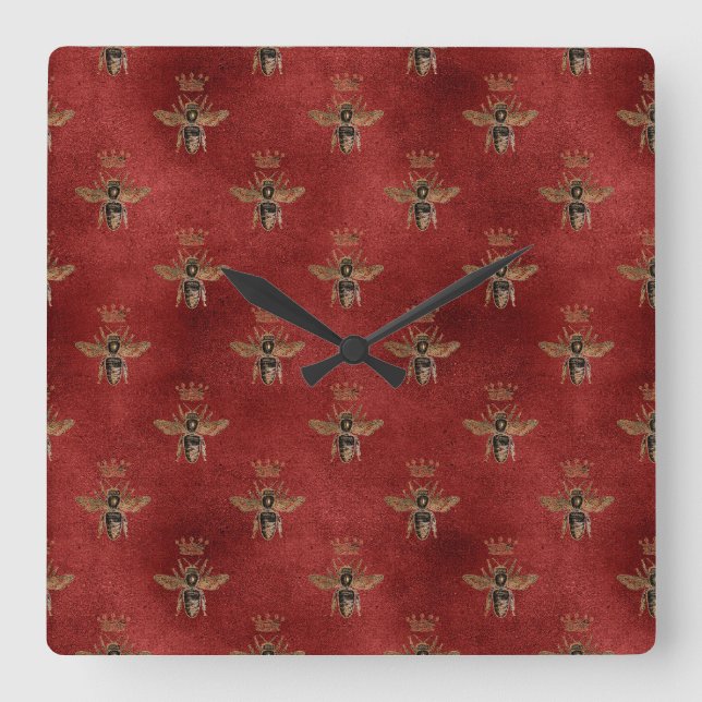 Reloj Cuadrado Almohada de Honeybees (Anverso)
