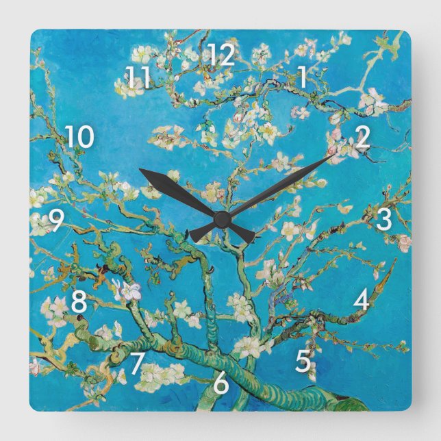 Reloj Cuadrado Almond Blossom, Vincent van Gogh (Anverso)
