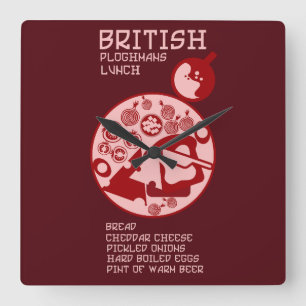 Reloj Cuadrado almuerzo clásico del pub de payasos