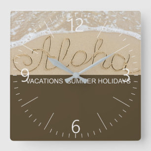 Reloj Cuadrado Aloha sand word