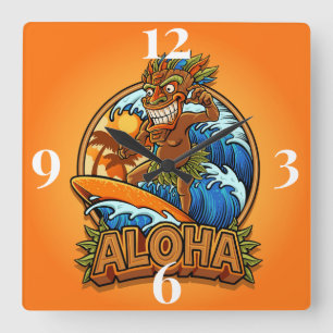 Reloj Cuadrado Aloha Tiki Man