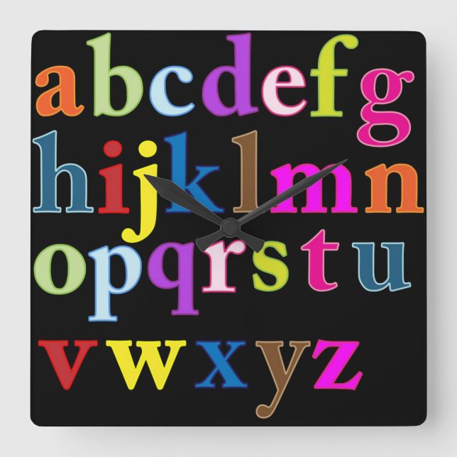 Reloj Cuadrado Alphabet Clock (Anverso)