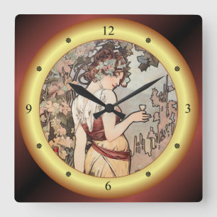 Reloj Cuadrado Alphonse Mucha ~ Affiche Cognac ~ Cognac Ad ~ 1899