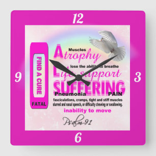 Reloj Cuadrado ALS Awareness Square Wall Clock