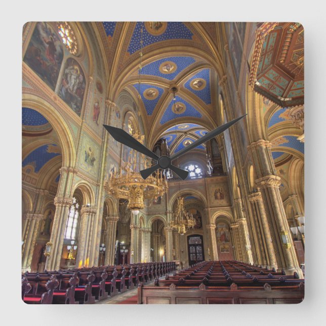 Reloj Cuadrado Altlerchenfelder Kirche Wien Österreich (Anverso)