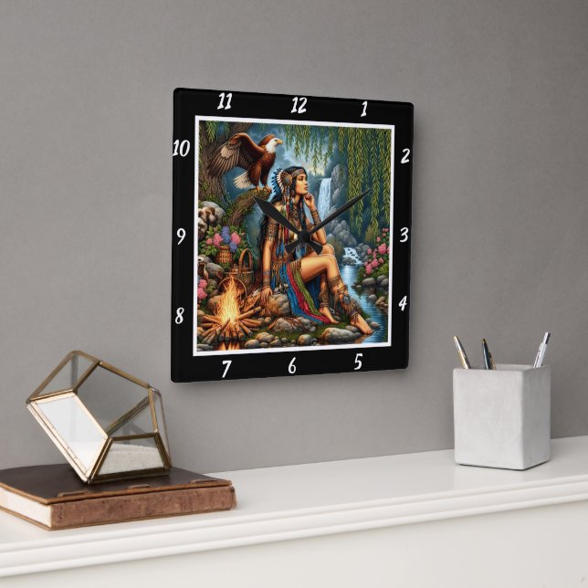 Reloj Cuadrado Altos nativos: La curva del río Ascenso de Águila (Oficina)